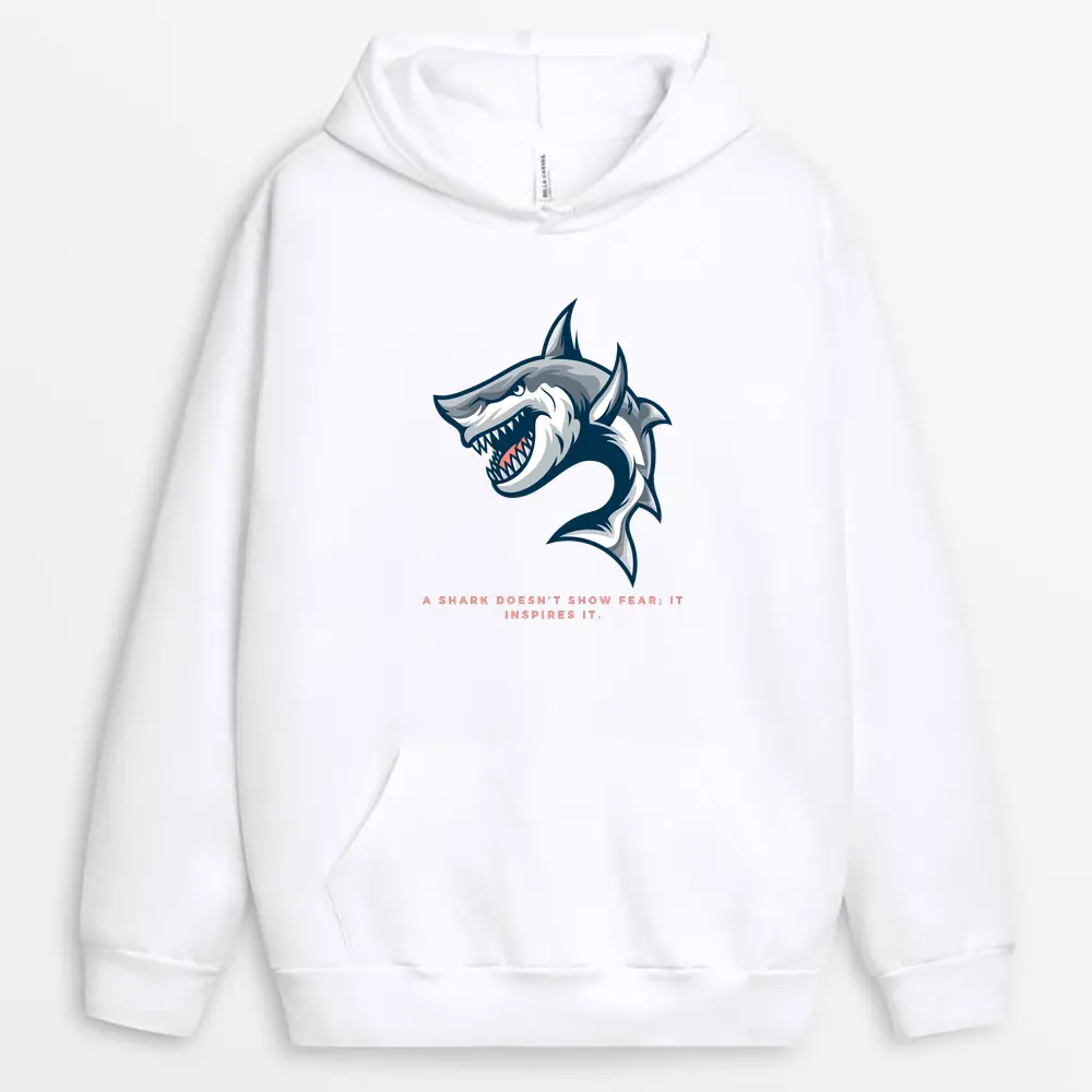 No Fear-themed hoodie inspired by shark strength and motion