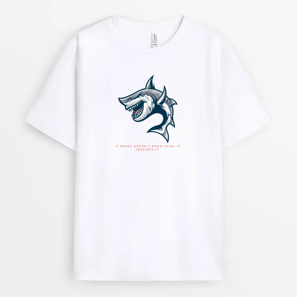 No Fear-themed T-shirt inspired by shark strength and motion